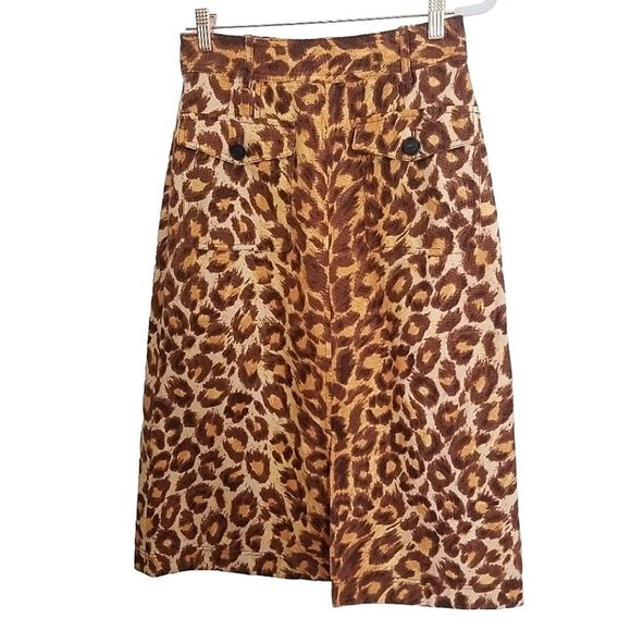 Kate Spade Panthera Cheetah Print Midi Skirt size 00 - Picture 4 of 9